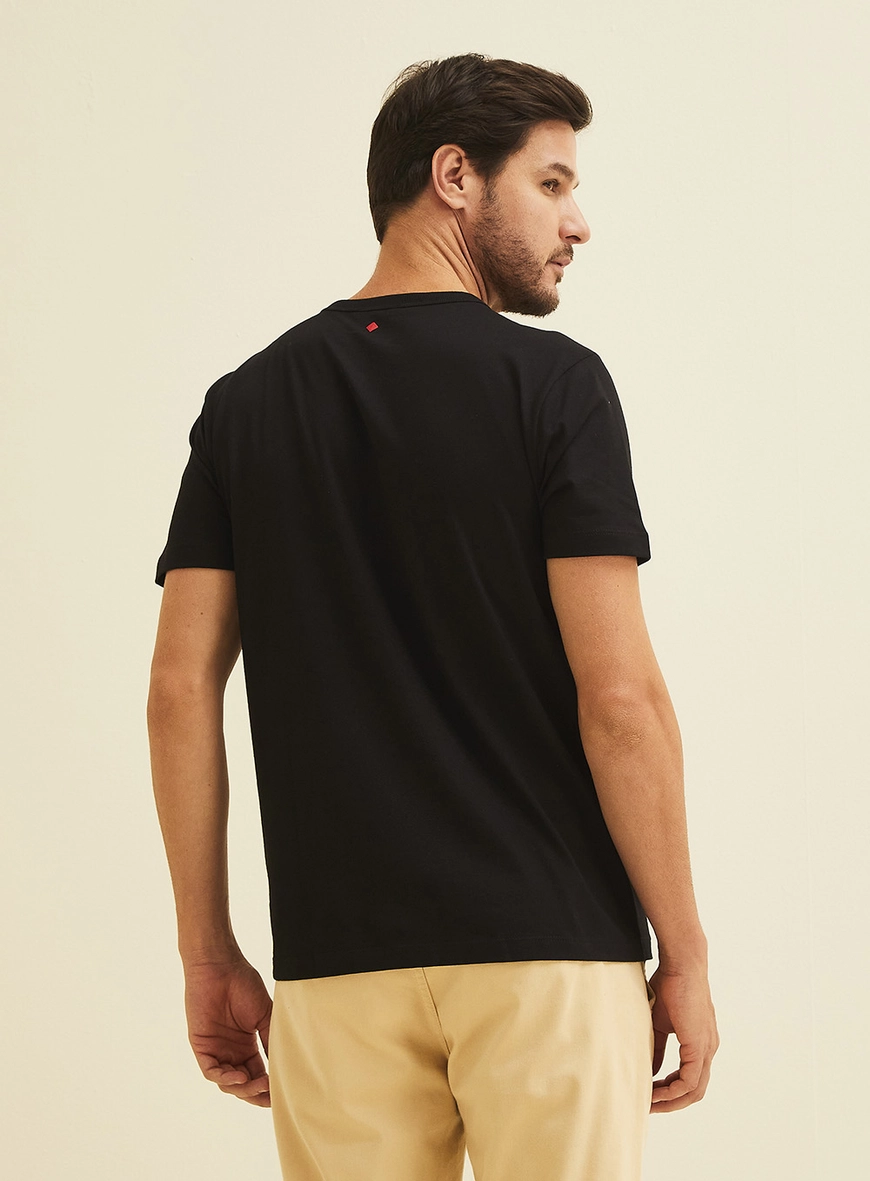 Camiseta New Slim Com Estampa Preto