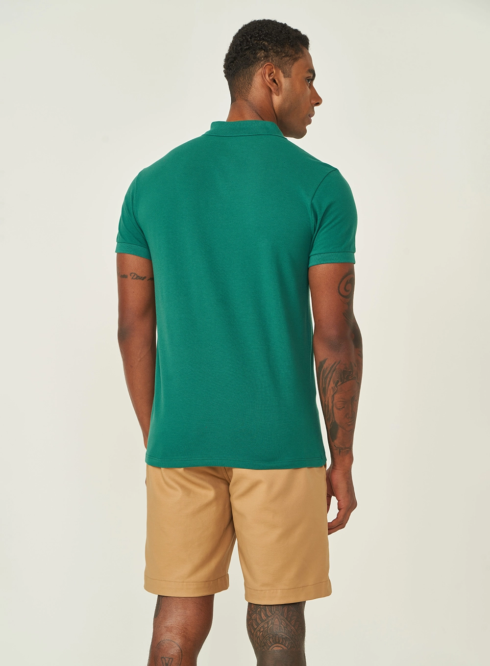 Polo Básica Com Bordado C Duplo Verde