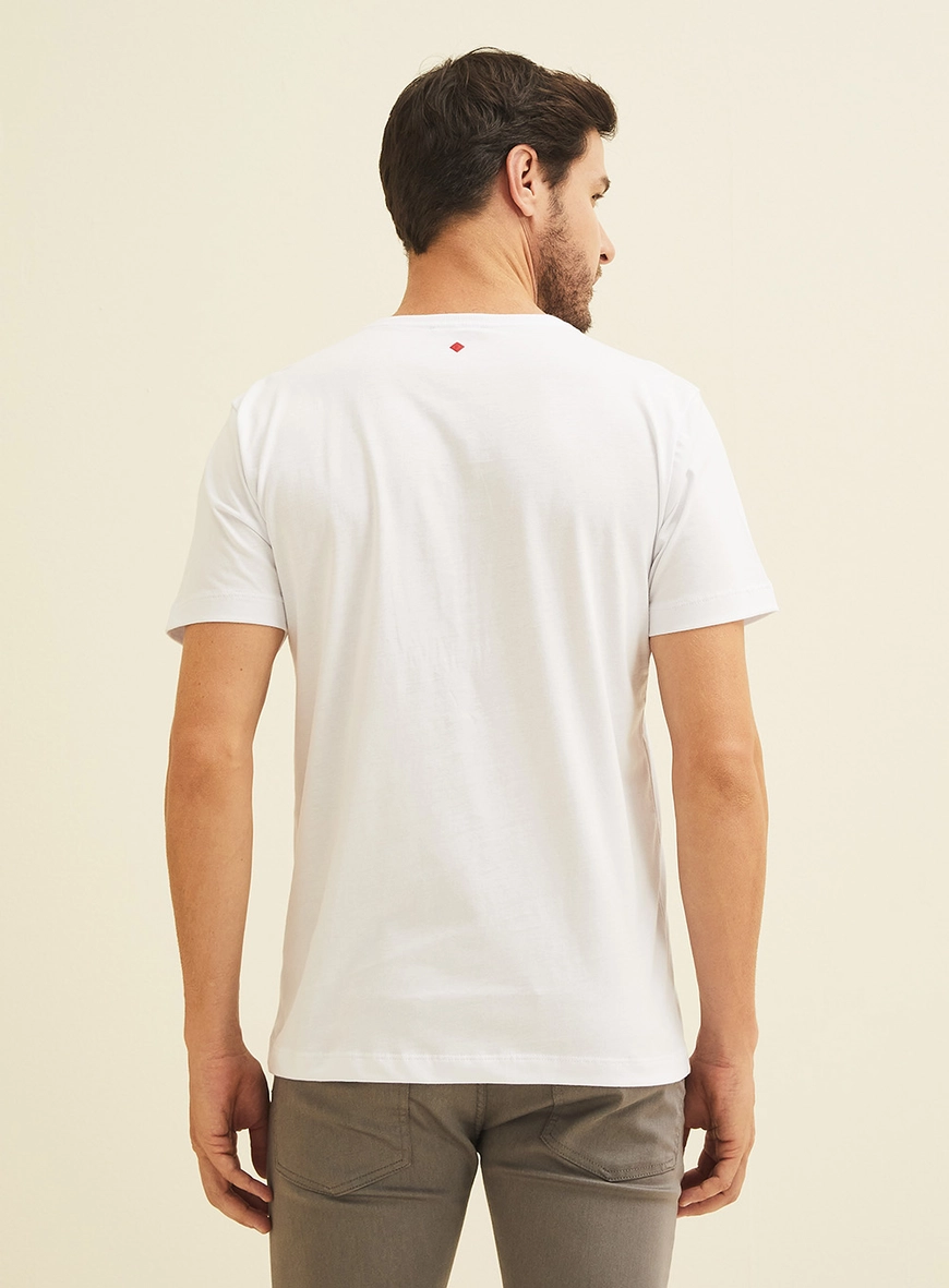Camiseta New Slim Com Estampa 3d Branco