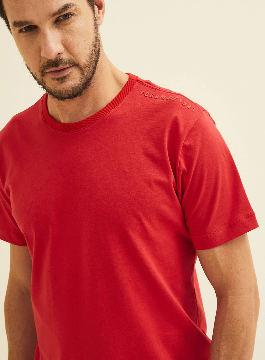 Camiseta Masculina Manga Curta Vermelha Vermelho