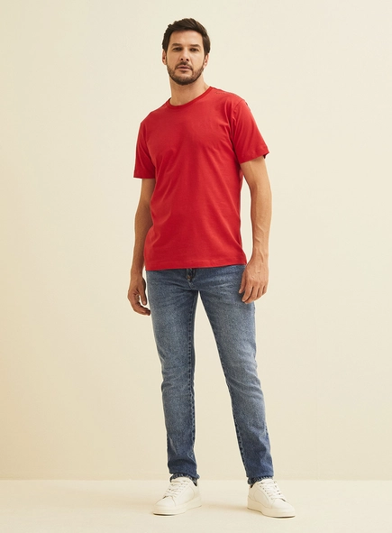 Camiseta Masculina Manga Curta Vermelha