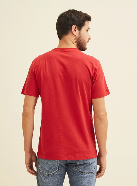 Camiseta Masculina Manga Curta Vermelha
