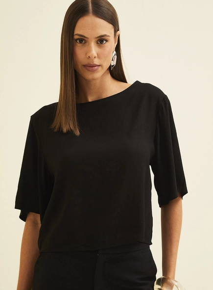 Blusa Basic Solta Em Linho