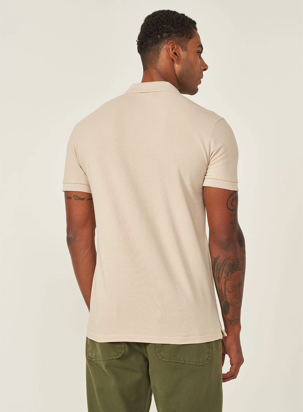Polo Masculina Brasil Com Bordado Bege Esquilo