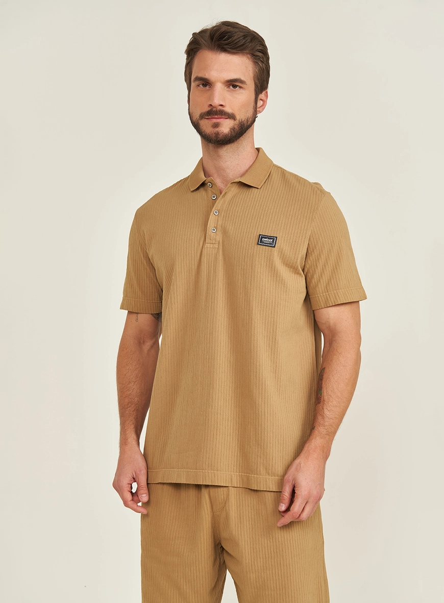 Polo Masculina Texturizada