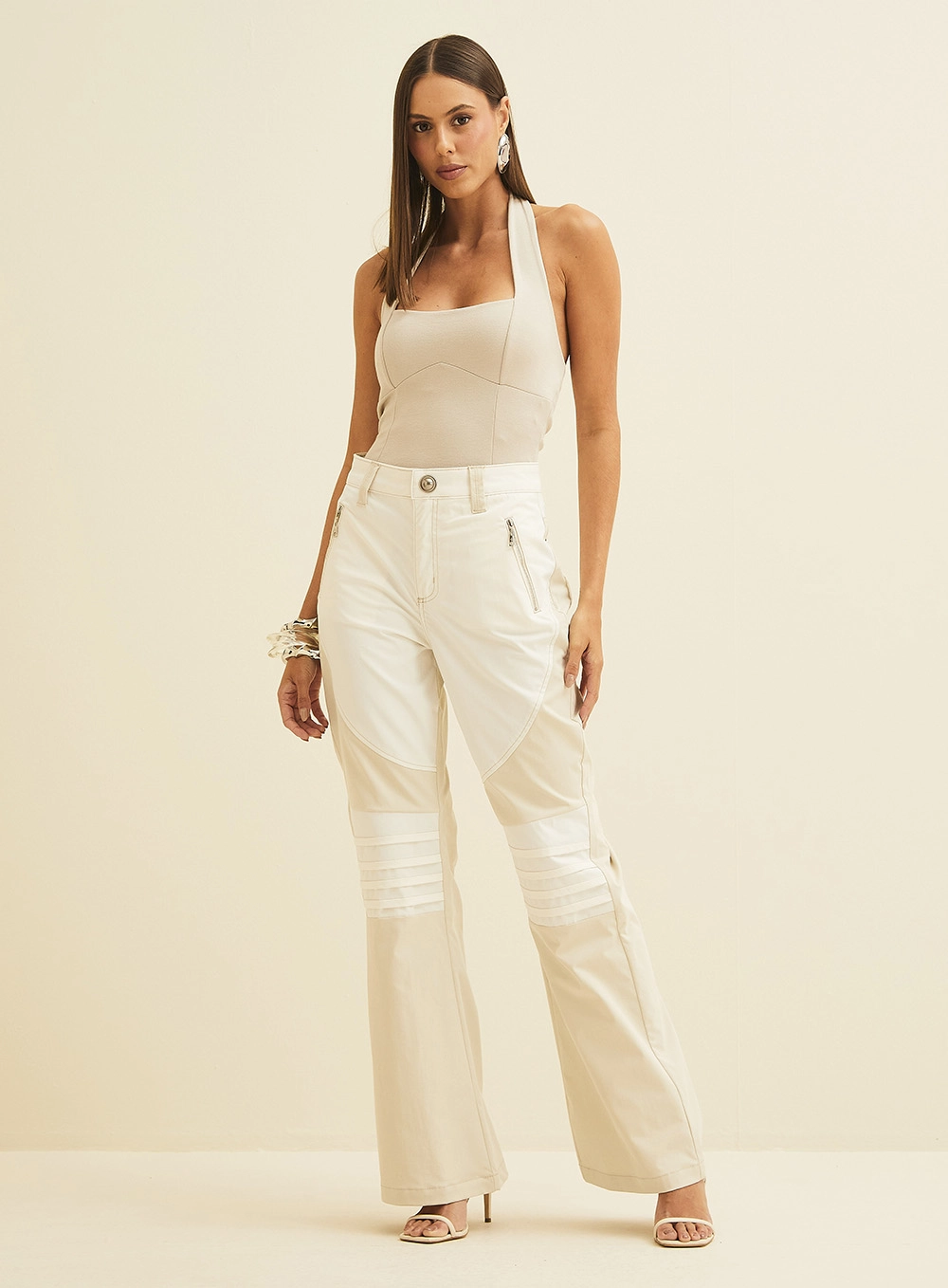 Blusa Estruturada Justa Bege Esquilo 1