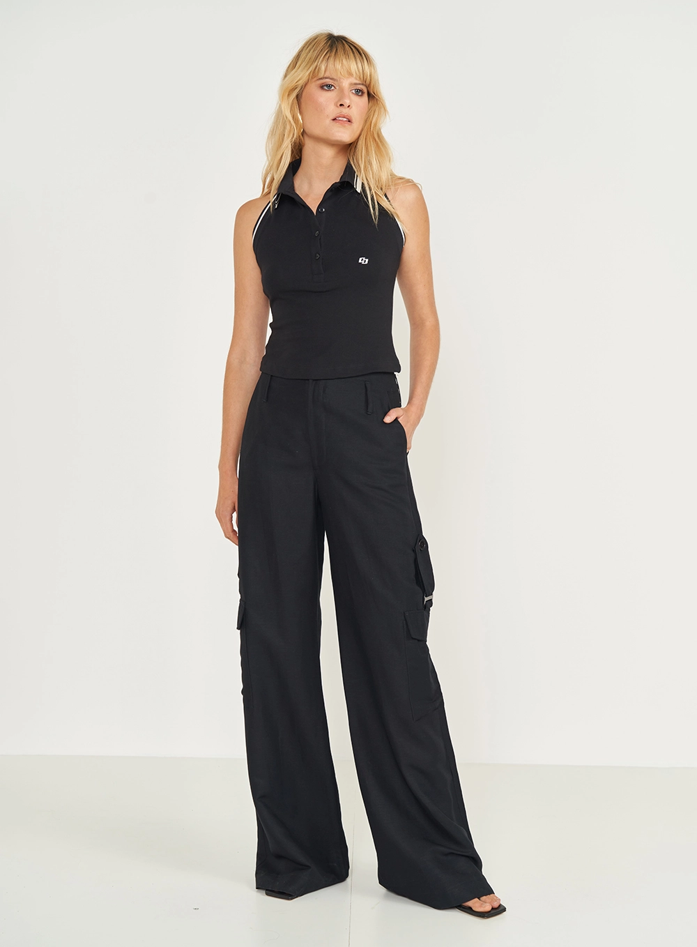 Polo Feminina Frente Única Preto