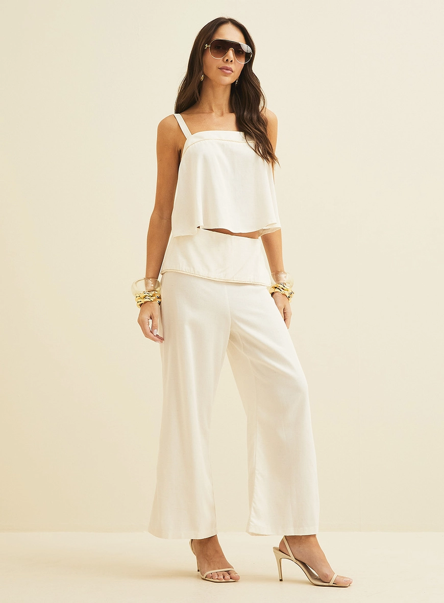 Blusa Reta Em Linho Off Shell