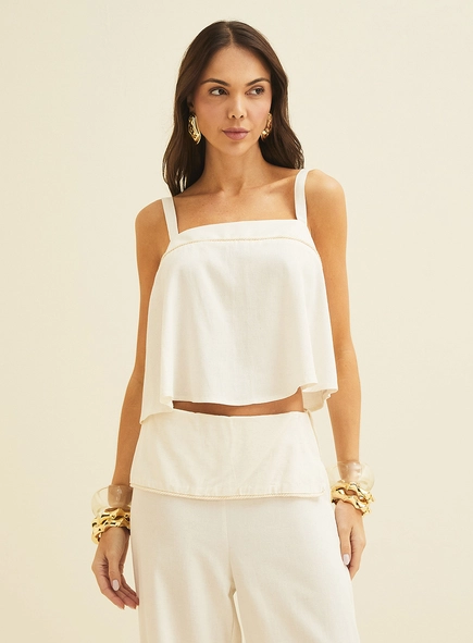 Blusa Reta Em Linho
