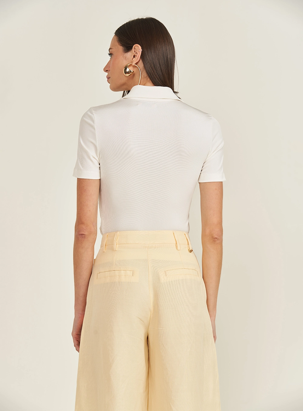 Polo Feminina Fecho Em Zíper Off Shell