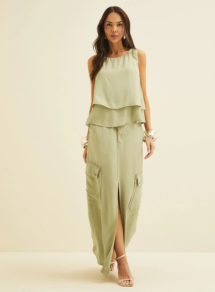 Blusa Ampla Em Camadas