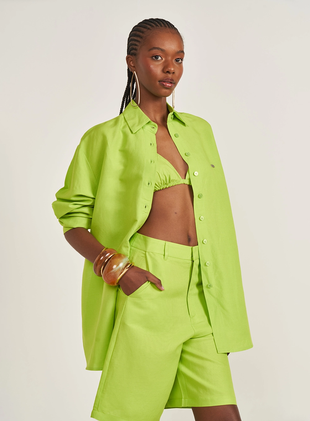Camisa Feminina Loose Verde