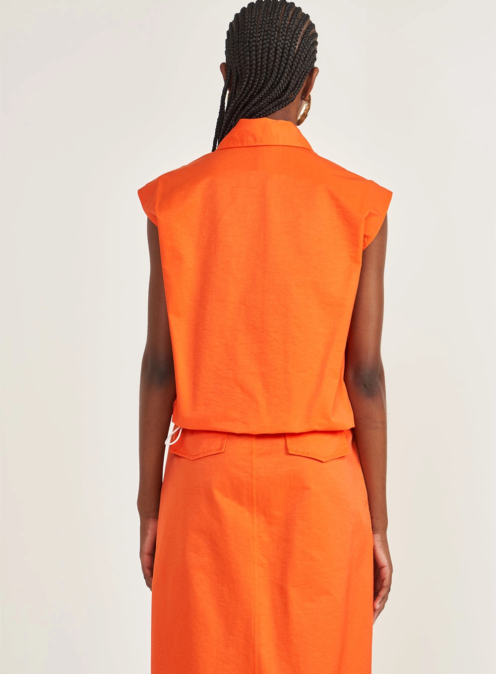 Camisa Loose Com Barra Ajustável Laranja
