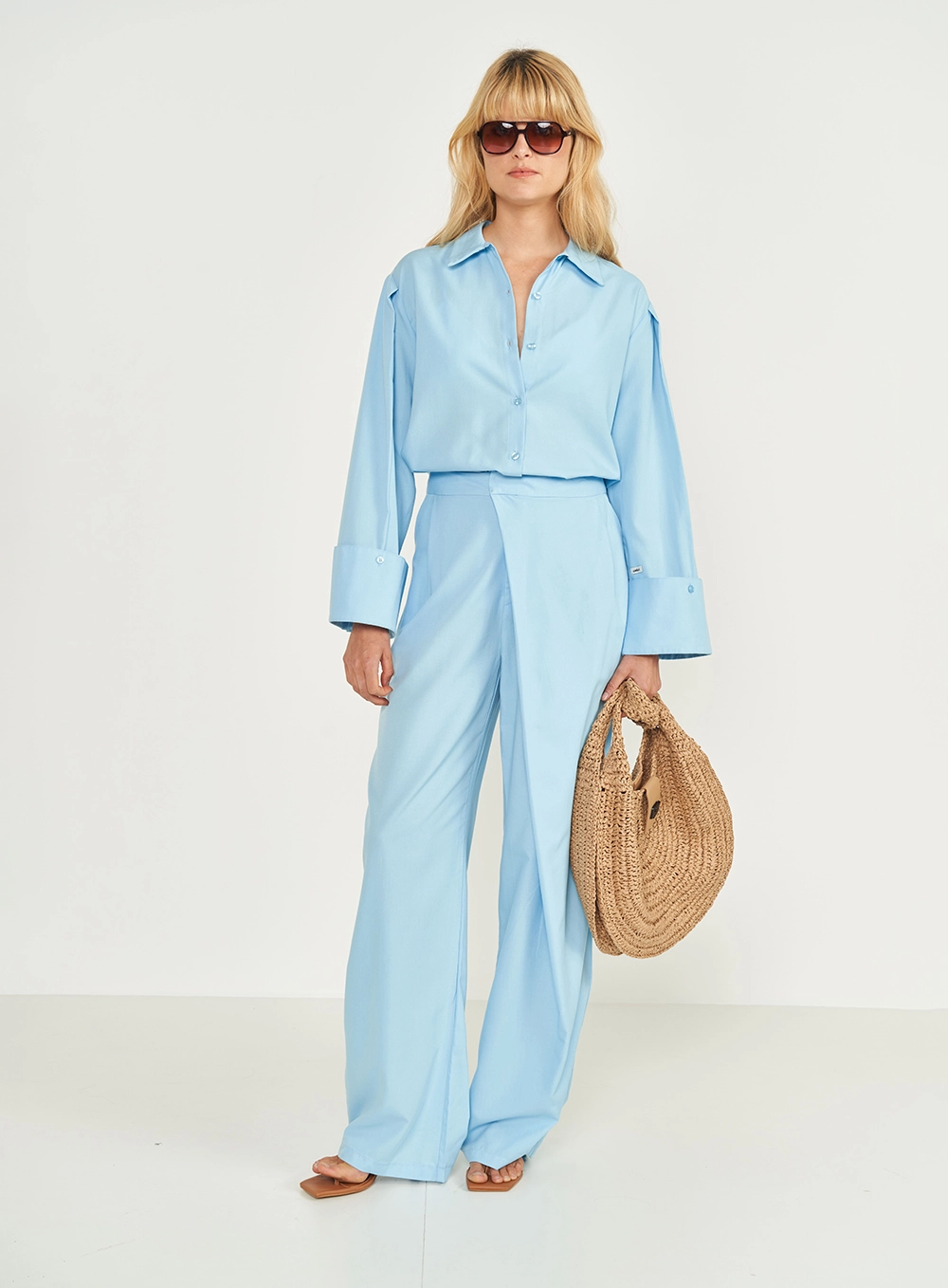 Camisa Oversized Alfaiataria Azul