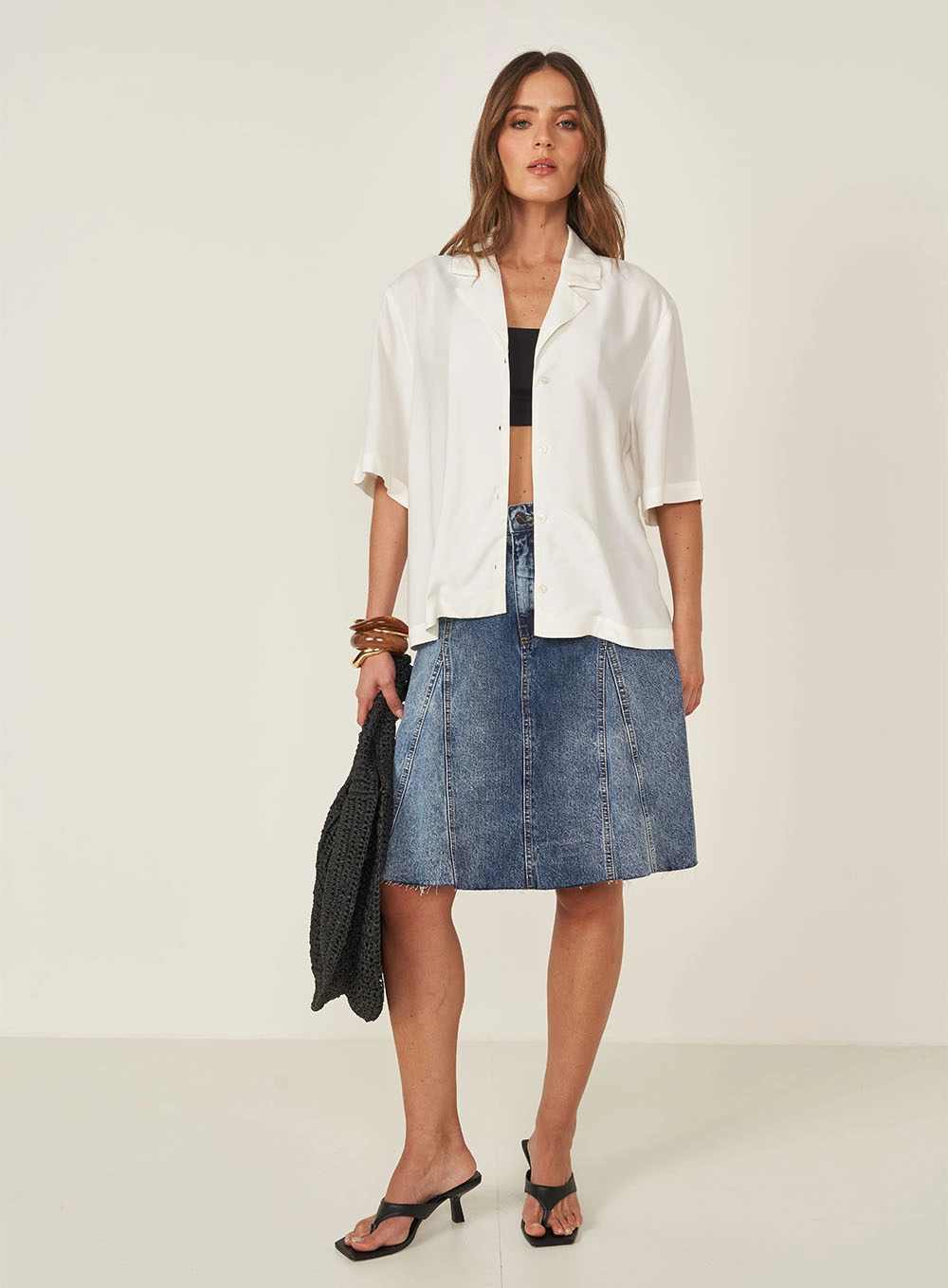 Camisa Feminina Mangas Amplas Off Shell