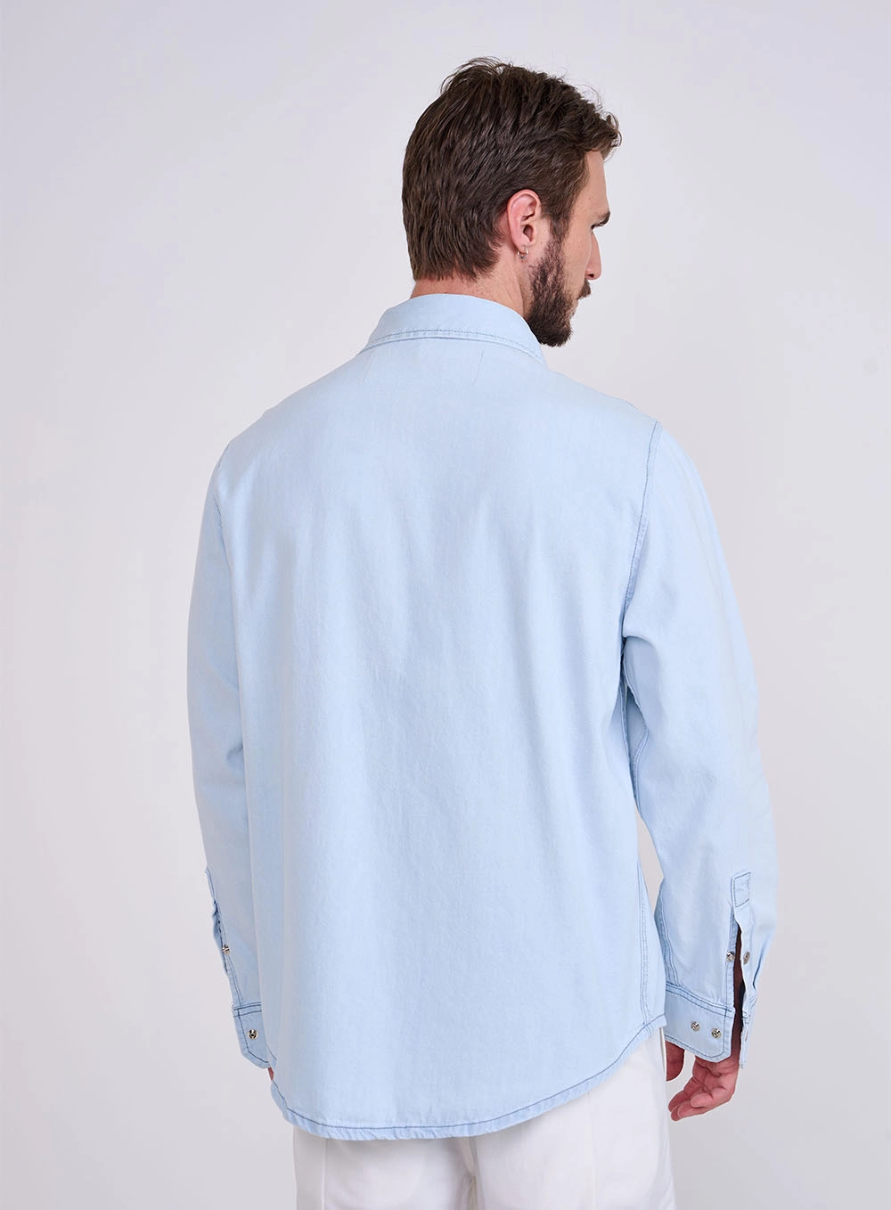 Camisa Thulio Manga Longa Índigo