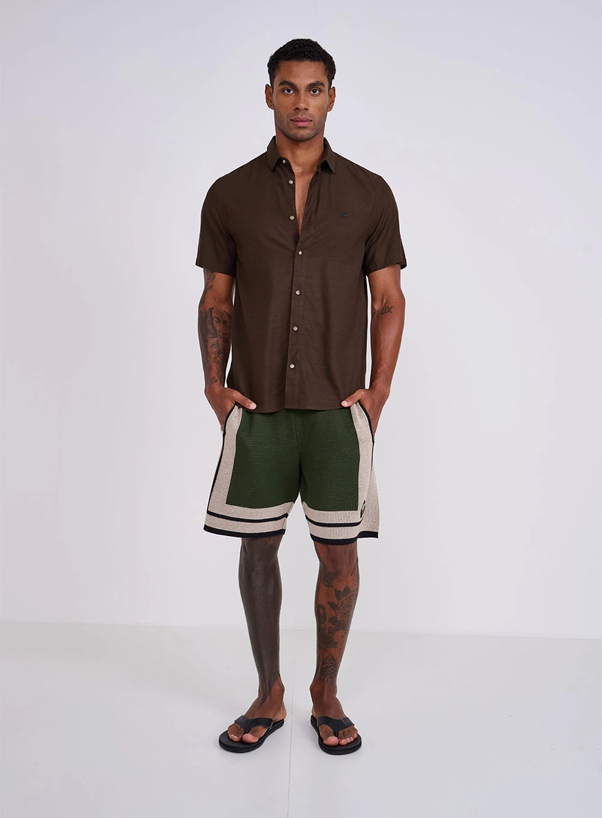 Camisa Masculina Relax Manga Curta