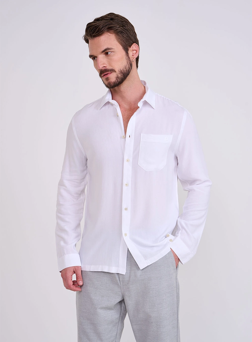 Camisa Relax Manga Longa Com Bolso