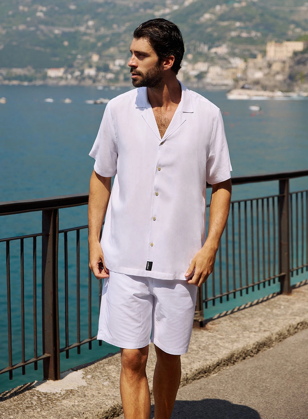 Camisa Box Masculina Manga Curta Branco