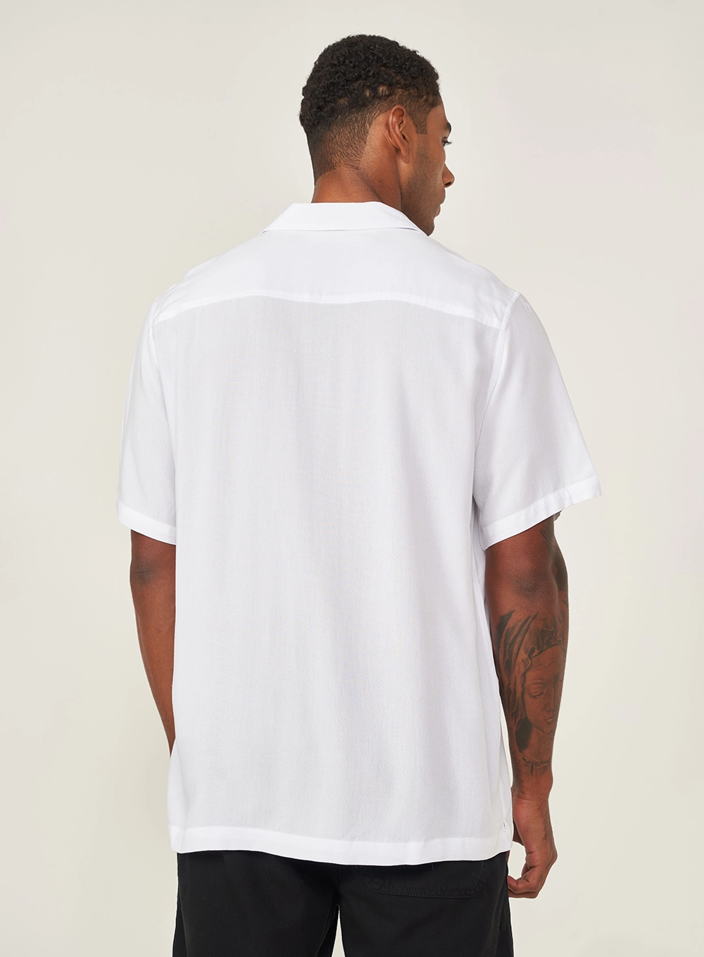 Camisa Box Masculina Manga Curta Branco