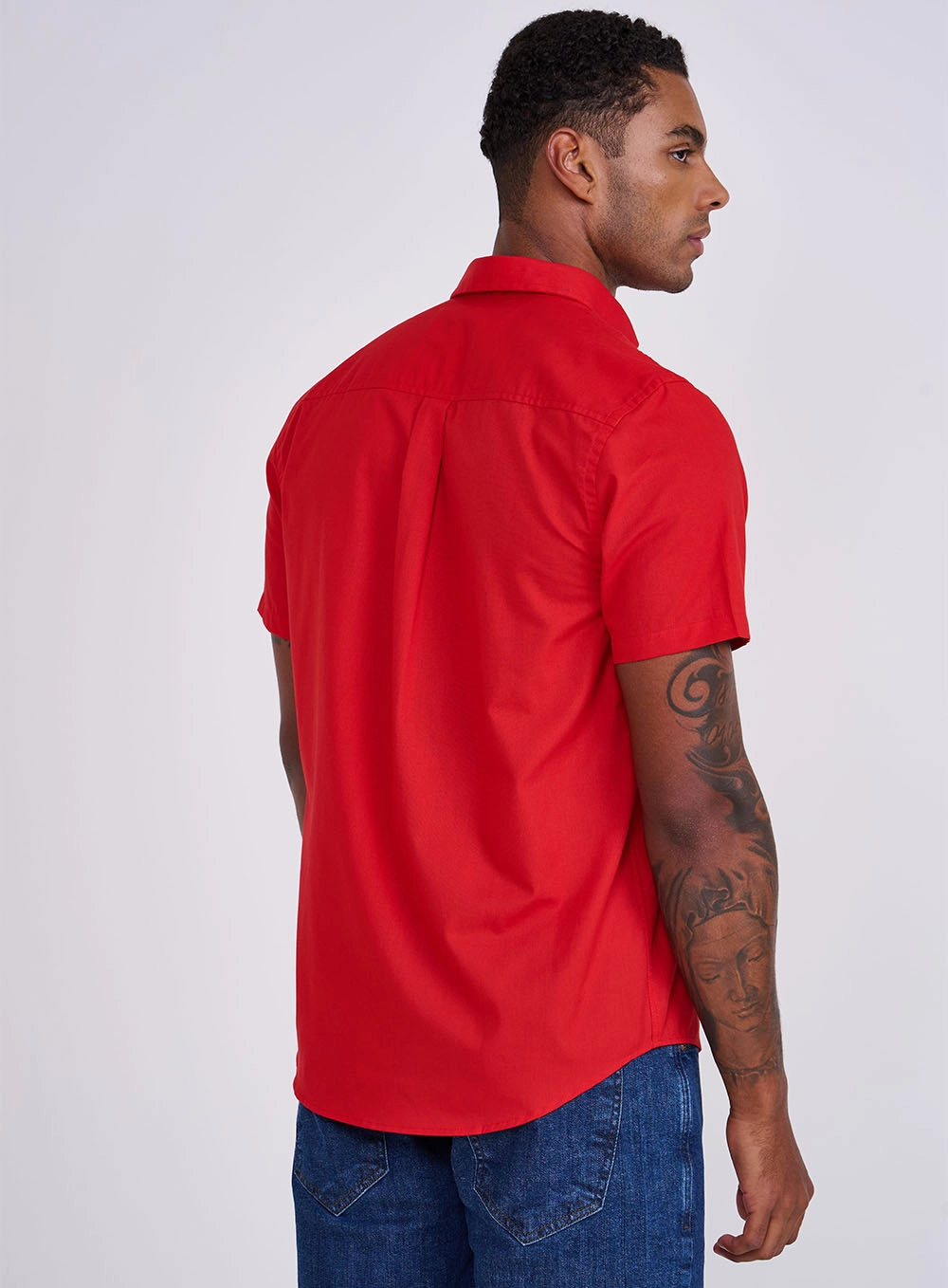 Camisa Relax Manga Curta Vermelho