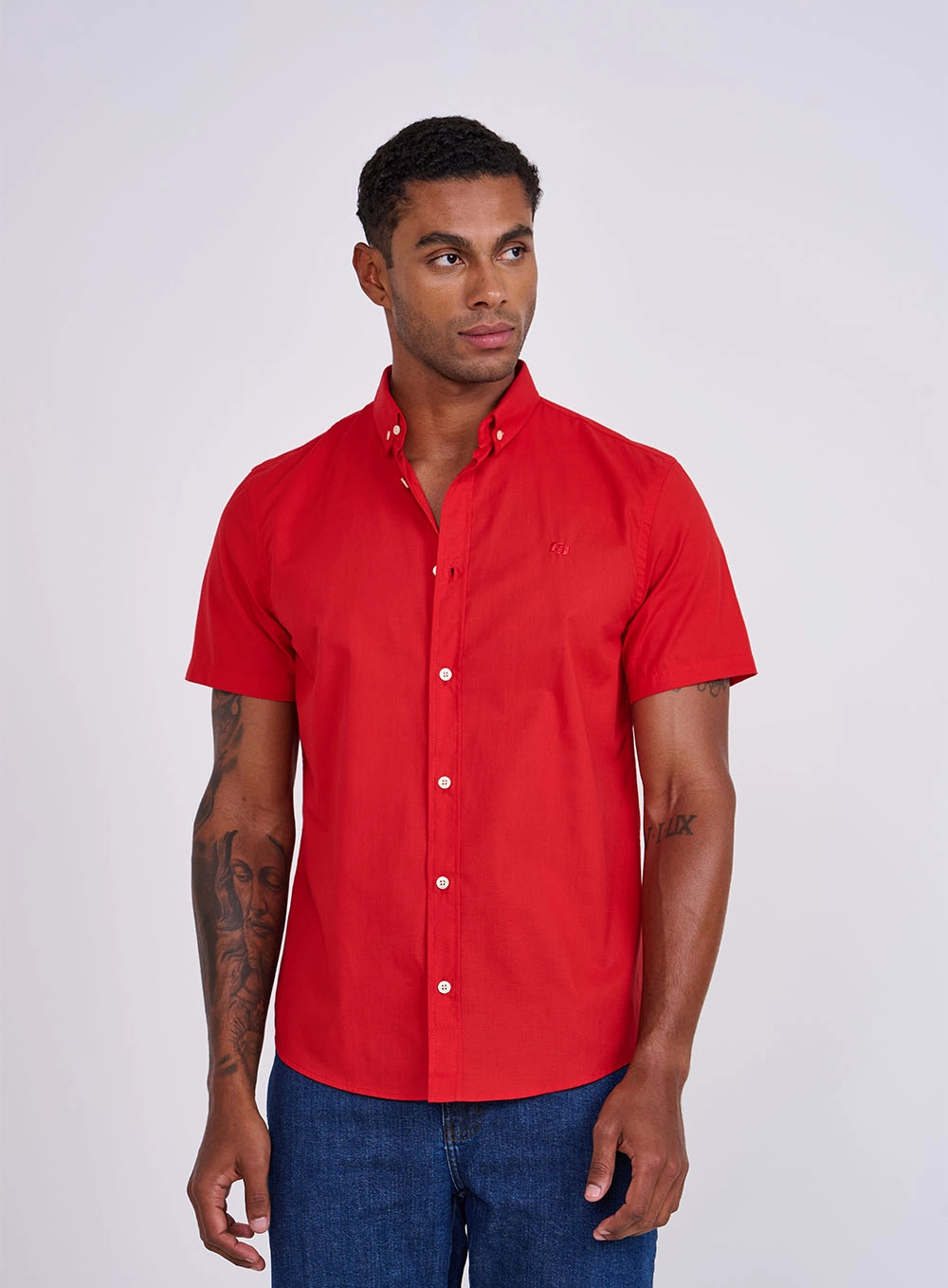 Camisa Relax Manga Curta Vermelho