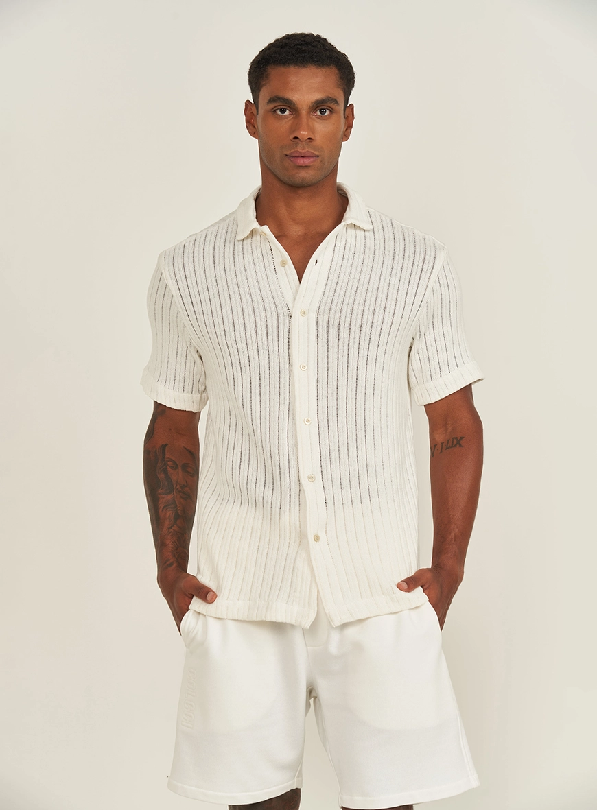 Camisa Em Tricô Canelada