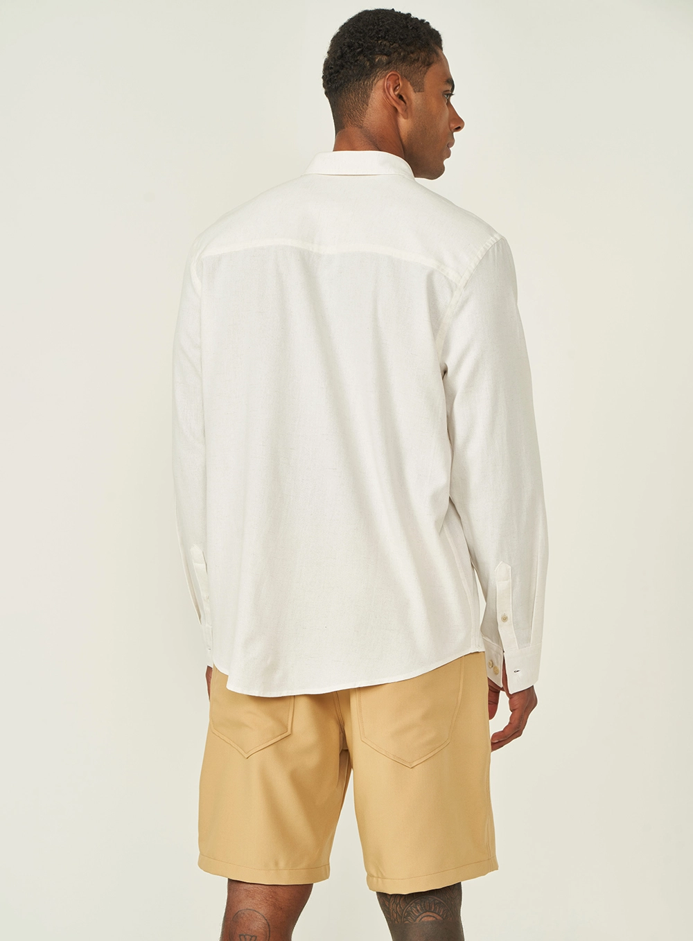 Camisa Masculina  Manga Longa Com Bolso Off Shell