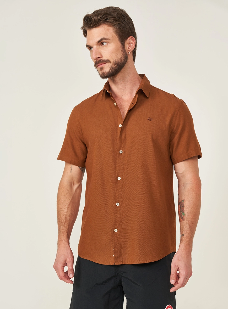 Camisa Manga Curta Abertura Frontal Em Botão