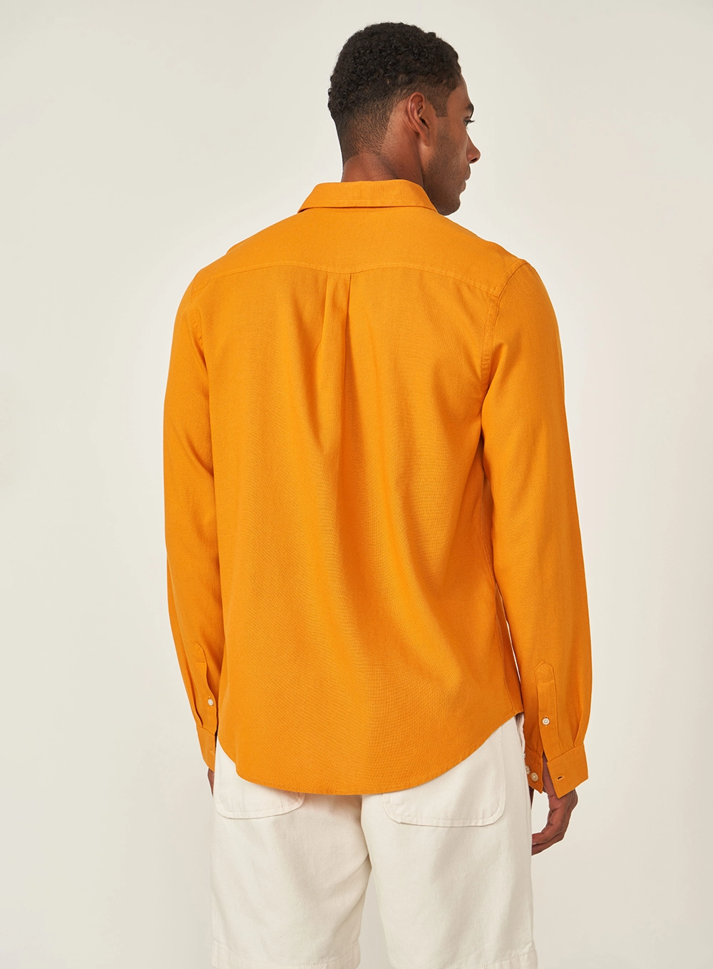 Camisa Manga Longa Relax Viscose Laranja