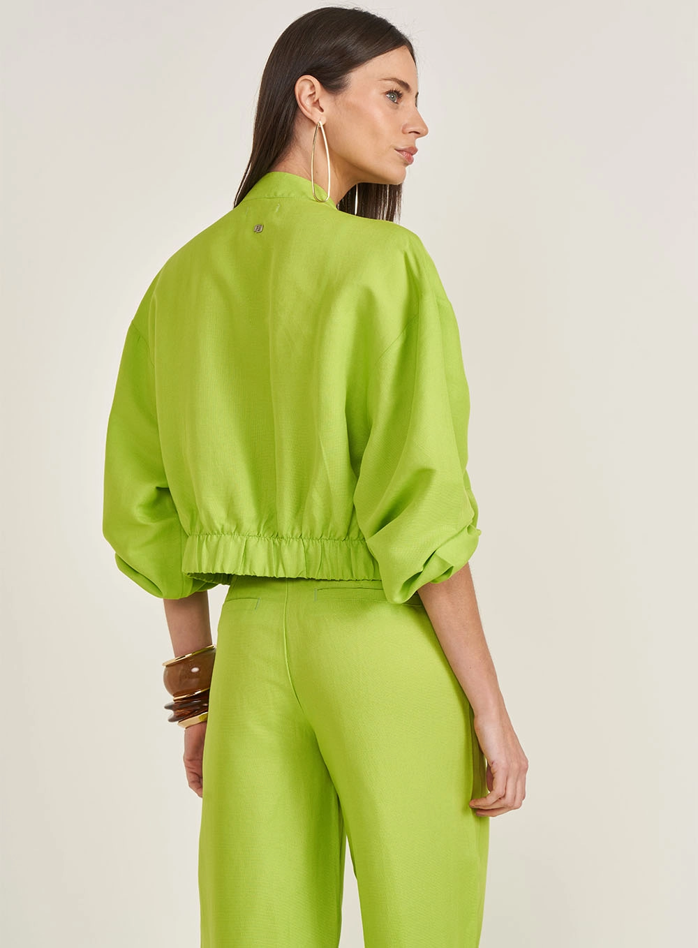 Jaqueta Loose  Com Bolsos Verde