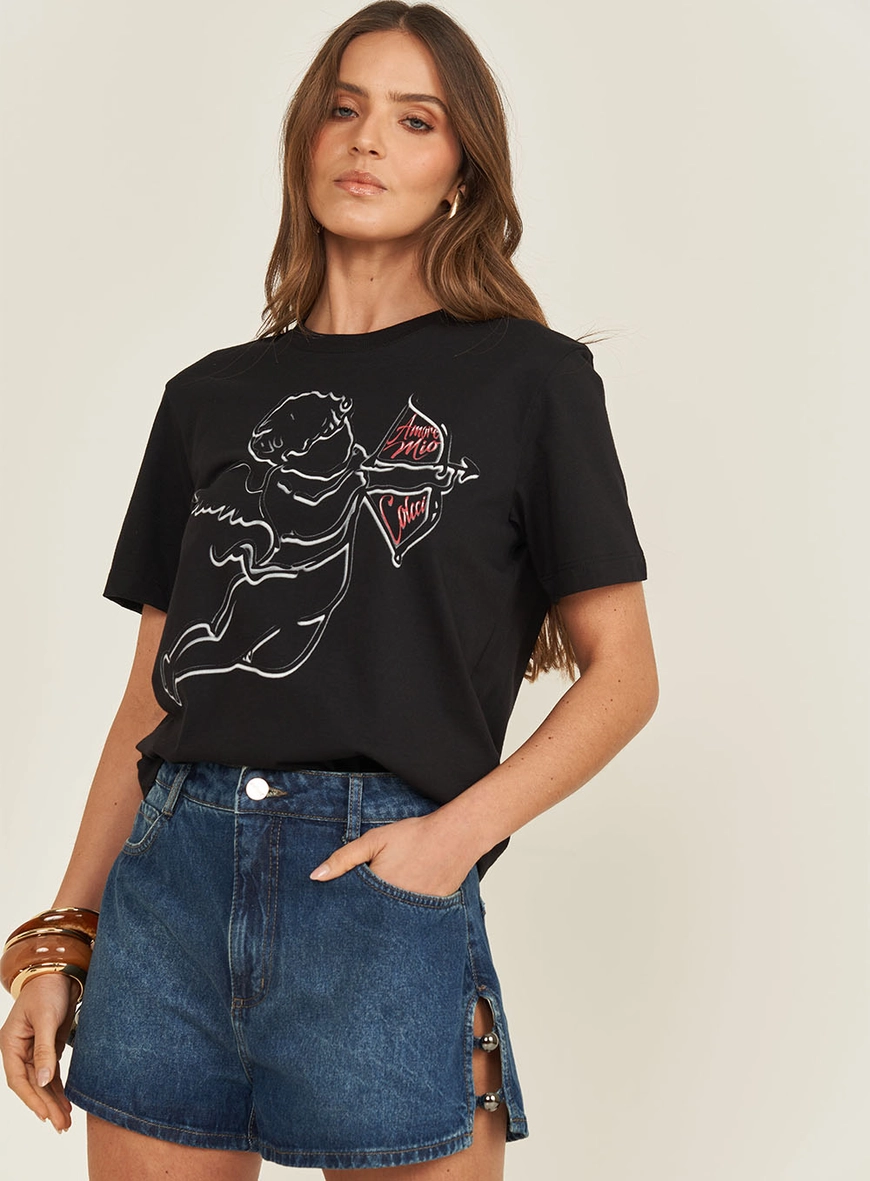Camiseta Feminina Estampada Boy