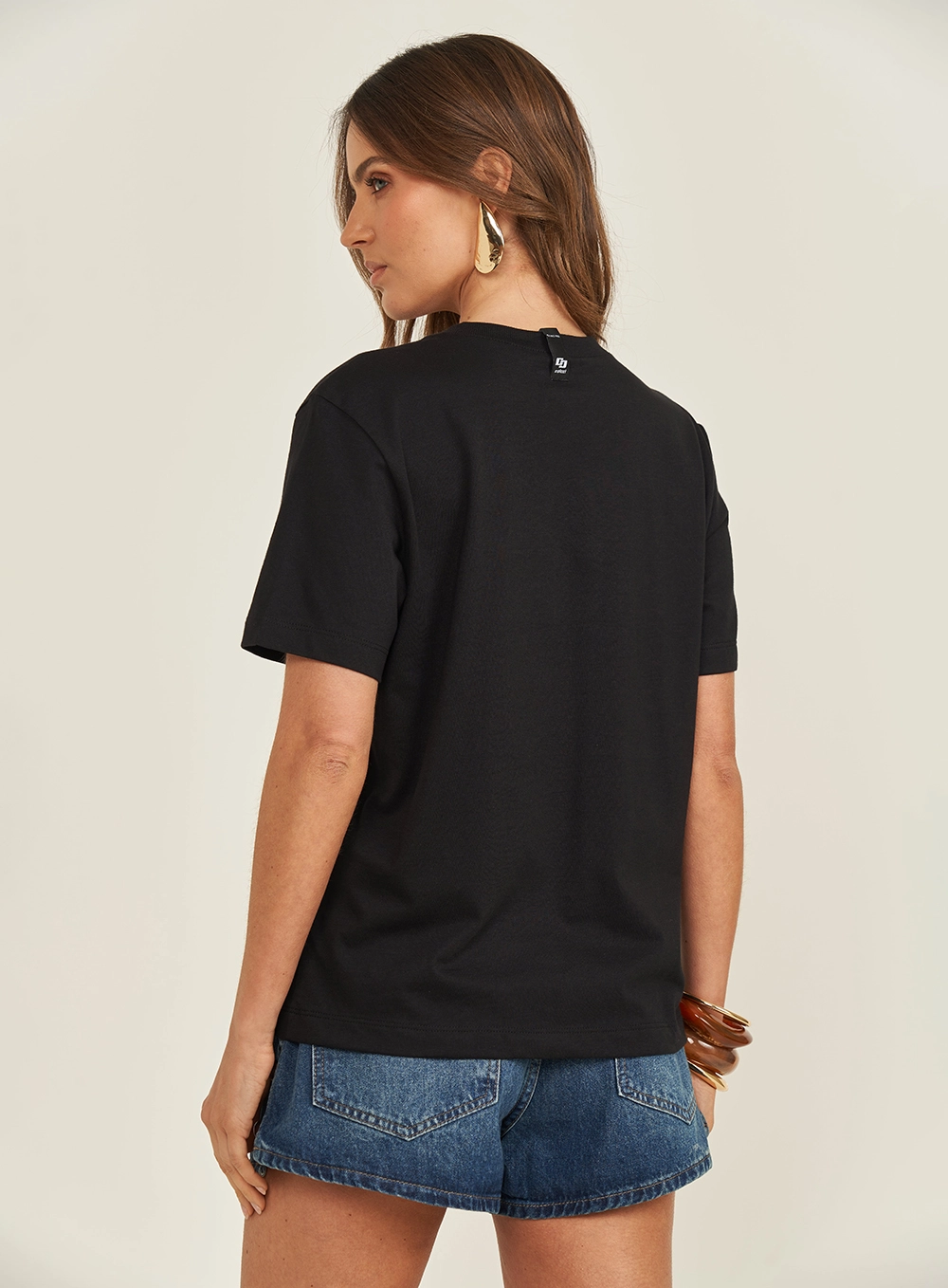 Camiseta Feminina Estampada Boy Preto