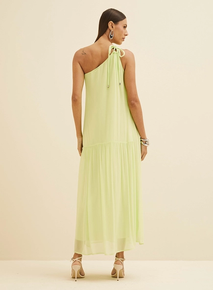 Vestido Midi Amplo Com Franzido