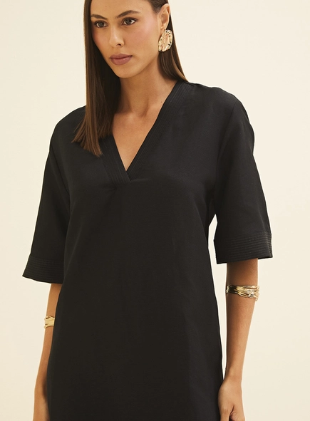 Vestido Em Linho Amplo