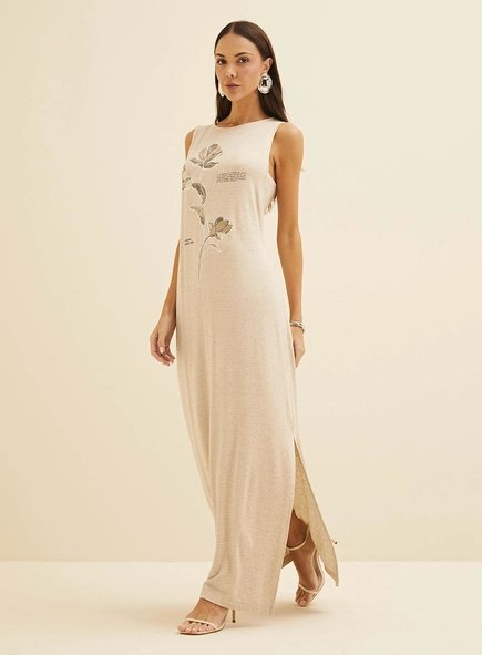 Vestido Em Linho Longo Solto
