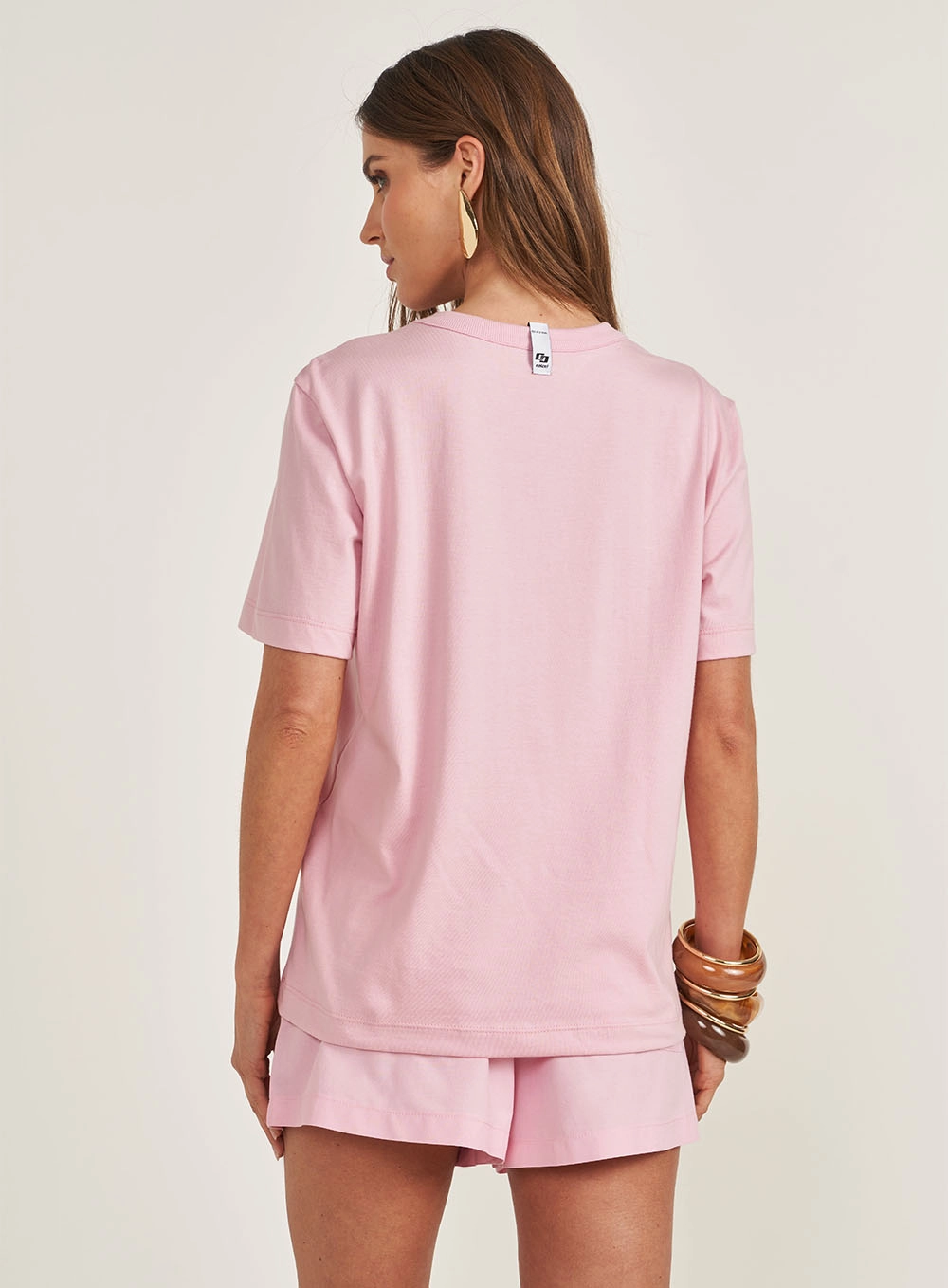 Camiseta Feminina Boy Manga Curta Rosa