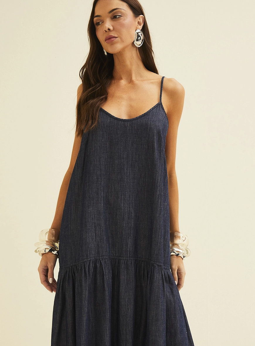 Vestido Longo Jeans Índigo