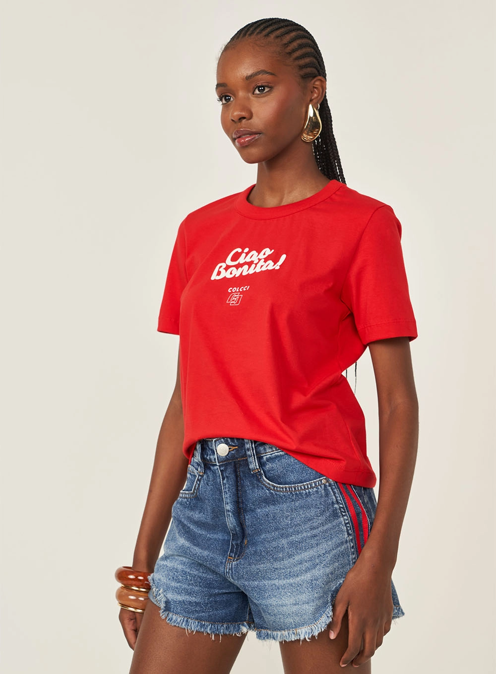 Camiseta Comfort Com Estampa Vermelho