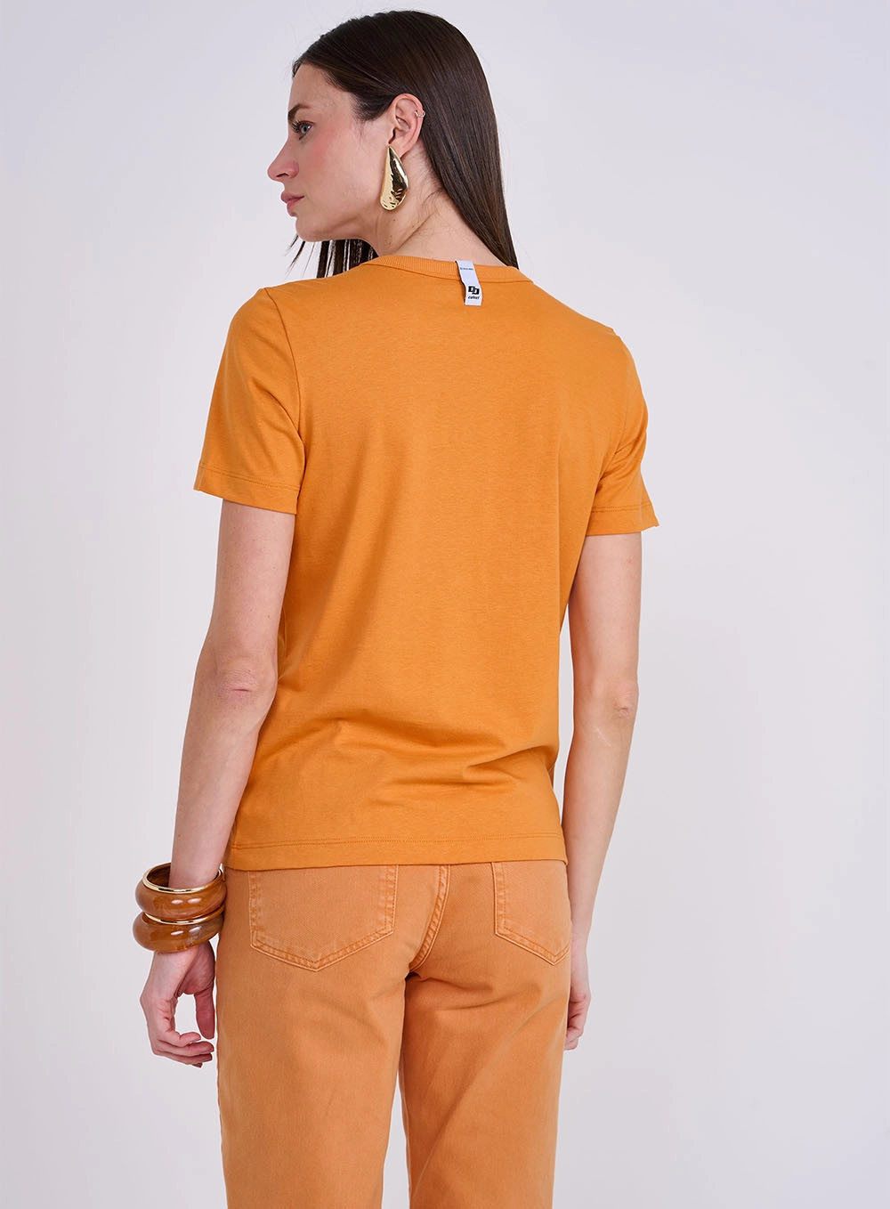 Camiseta Feminina Comfort Com Estampa Laranja
