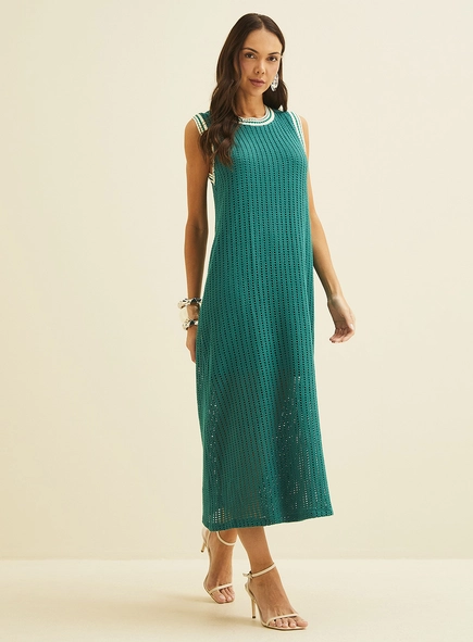 Vestido Midi Em Tricô