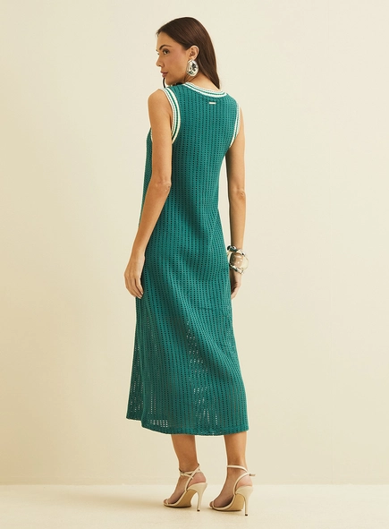 Vestido Midi Em Tricô
