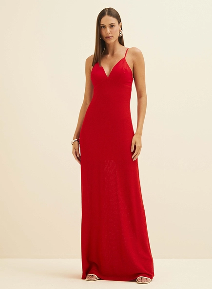 Vestido Longo Canelado
