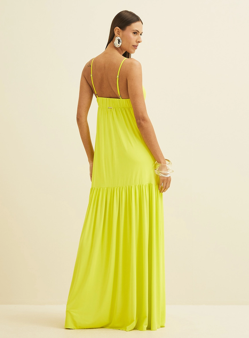 Vestido Longo Fluido Amarelo