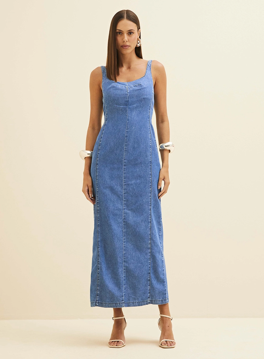 Vestido Midi Jeans Índigo