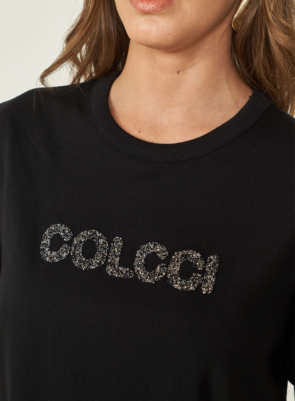 Camiseta Manga Curta Boy Com Aplicação Preto