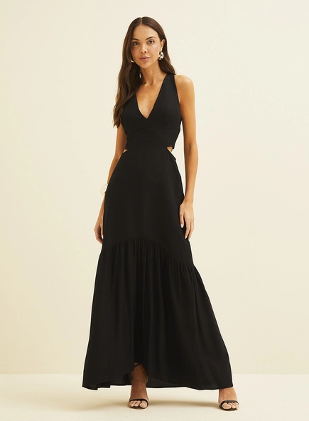 Vestido Estruturada Com Costas Cruzadas E Lastex