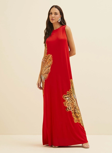Vestido Longo Com Estampa
