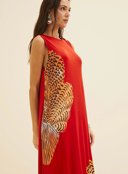 Vestido Longo Com Estampa