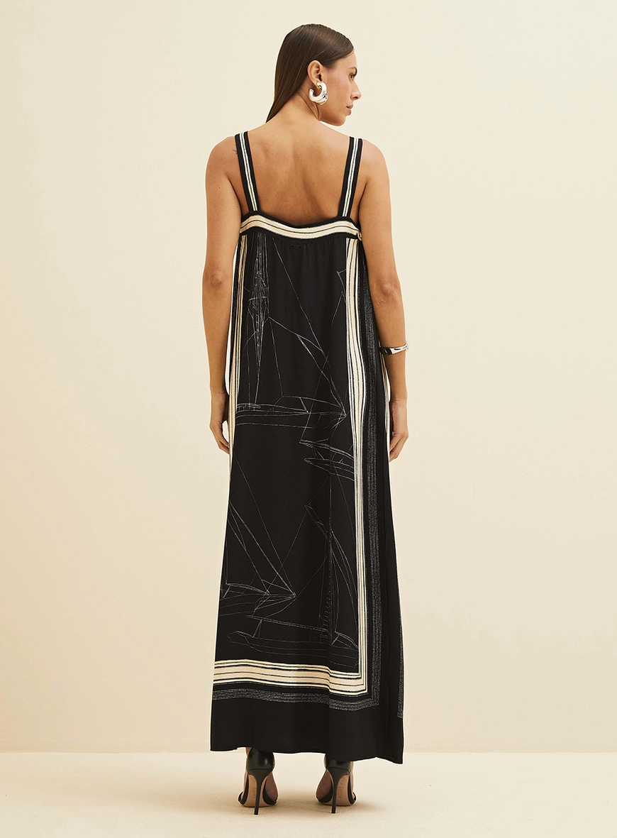 Vestido Longo Amplo Estampado Estampados